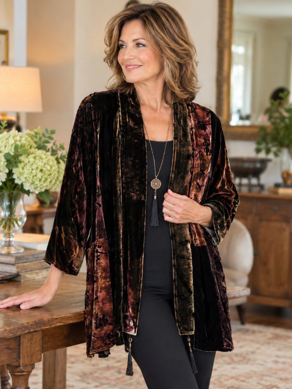 Vintage Chico’s Velvet Jacket – Rich Jewel-Tone Tapestry Look